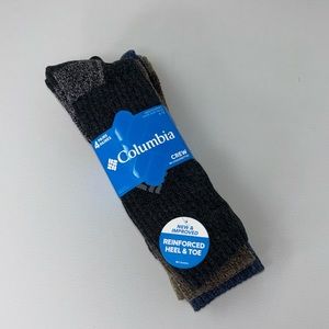 Columbia men crew socks cotton blend shoe size 6-12 NWT